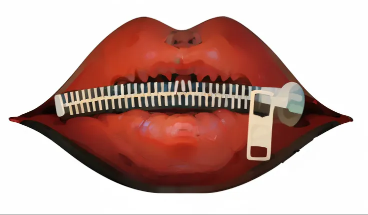 red lips close-up，there is a zipper on it, zippers, new lip biting emoji, lips tremble, full lips, open your lips, author：glenn ...