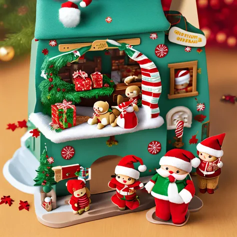 ​masterpiece、top-quality、ultra-detailliert、Christmas、sylvanian families santa claus、sylvania house、