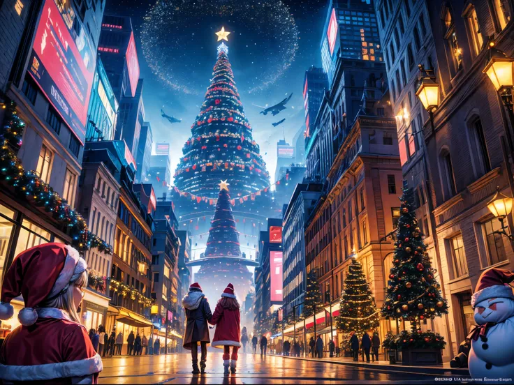 embrace the holiday spirit by transforming the futuristic city into a christmas wonderland. imagine festive decorations, ai-driv...