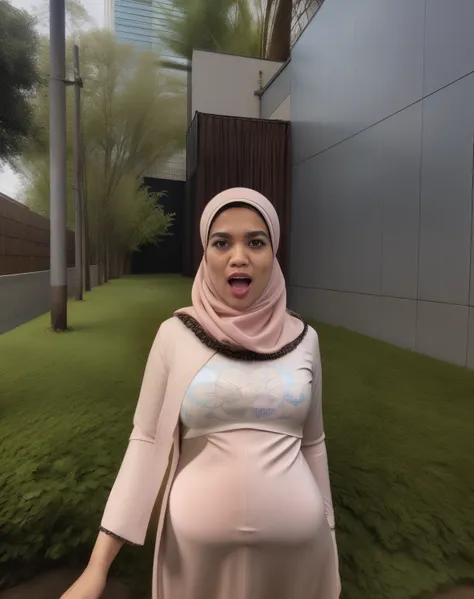 HIJAB MALAY GIRL,, IMF as a good Guy, TECHNOLGY, AI, futuristic, blockchain, International Monetary Fund, (MATRIX WORLD), ((look In front  at the camera and open your mouth)).