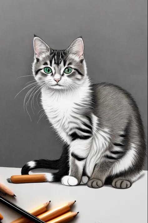 Cute cat drawing