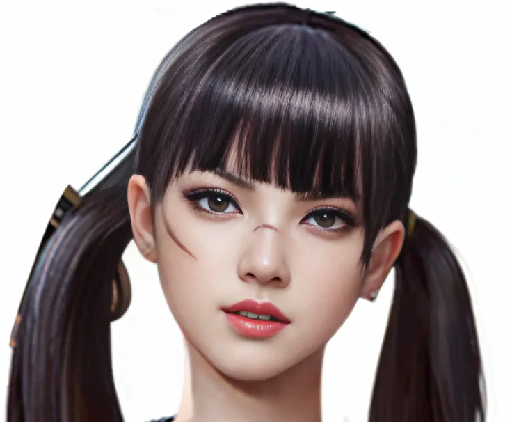 (Best quality at best, 4K, 8K, A high resolution, tmasterpiece:1.2), (ultra - detailed), (actual, realisticlying, Photorealistic:1.37), Close-up of man with ponytail and necklace, BLACKPINK Jisoo’s portrait, Portrait of Tifa Lockhart, guweiz, realism art s...