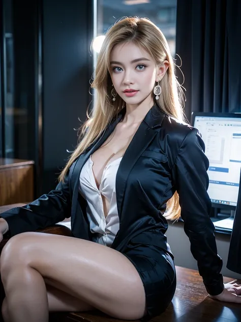 tmasterpiece，Highest image quality，super detailing，Enchanted smile，amazing face and eyes, cosmetics, (extremely detailed beautiful face), (The sexiest look), deep understanding，Bare breasts，(Best quality at best:1.4), (ultra - detailed), (extremely detaild...