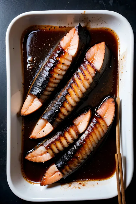 Charcoal grilled eel，Eel chunks，place on baking sheet，Eel meat is white and soft