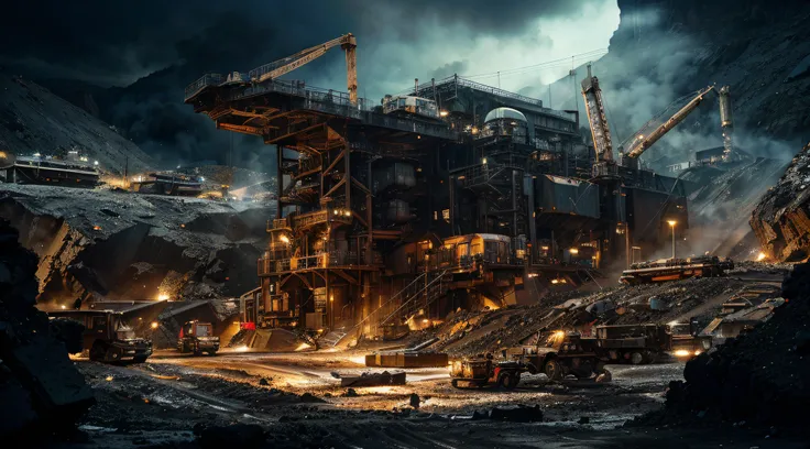 Mining in the mines，heavy industry，large equipment，the visual stunning shock