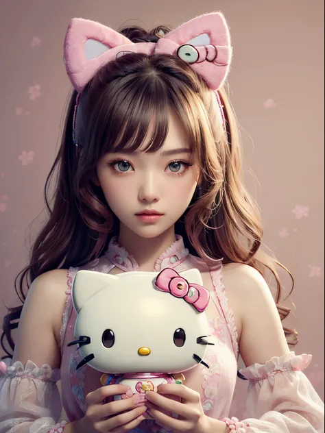 best quality, 4K wallpaper, masterpiece, extremely detailed CG unity 8k wallpaper, extremely detailed eyes, ultra-detailed, intricate details, 
1girl, fantasy, (h1c4tt3ch, hello kitty, adorable, cute, pastel