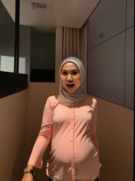 PREGNANT HIJAB MALAY GIRL,, IMF as a good Guy, TECHNOLGY, AI, futuristic, blockchain, International Monetary Fund, (MATRIX WORLD), ((look In front  at the camera and open your mouth)).