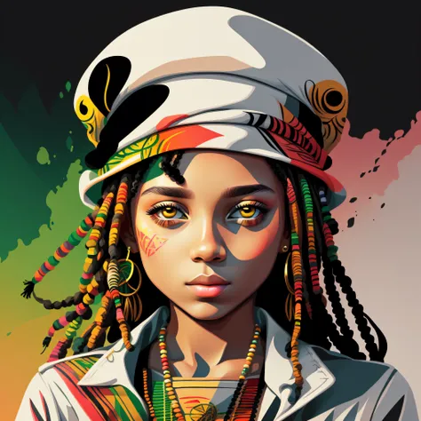 vector art,smudge art(1girl rasta with white clothes)mafia