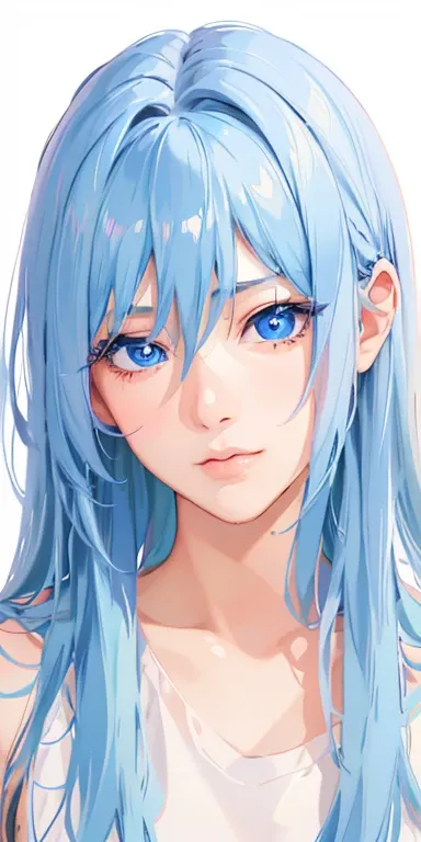 top-quality、High quality textures、Fine-grained、Realistic facial expressions、Detailed skin、animesque、girl with、A sexy、blue eyess、Kamimei、short-hair、Oblique face、