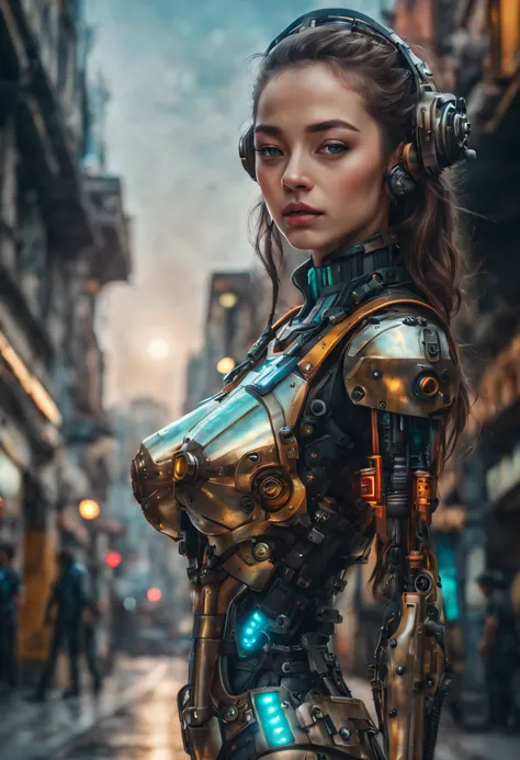 (cuerpo completo), nitida, imagen fotorrealista de una joven gerrera, bellisima, exuberante, espectacular, piernas de culturista, con uniforme con minifalda, cyberpunk , ((se encuentra en centro de control de estacion espacial)), color de ojos vibrante, ((...