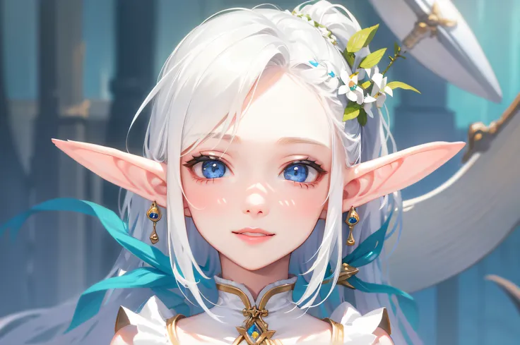 potrait of a young elf girl, slavic, ultra realistic, smiling