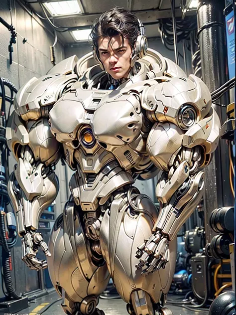 (beautiful female sex droid:1.5), (female mecha cyborg face:1.5), (covered in cables and mechanical muscles:1.5), (robotic mechanical physique:1.5), (1 super muscular cyborg demoness:1.5), (android muscular anatomy:1.5), (perfect fingers:1.25),(8k, RAW pho...