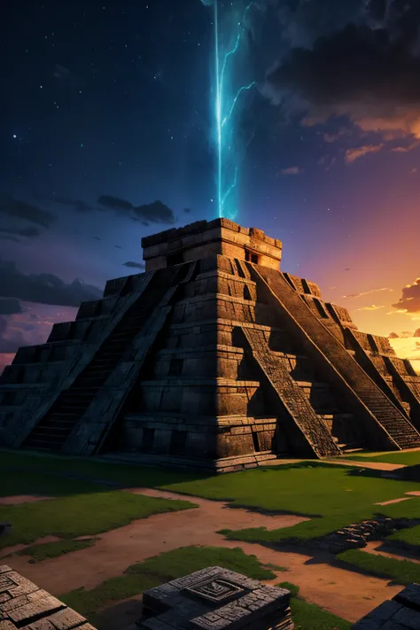 a majestic Mayan temple,fantasy,8k,best quality, ultra-detailed,vivid colors,mystical lighting