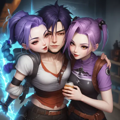 Dabi my hero Academy , jinx Arcane , Kiss