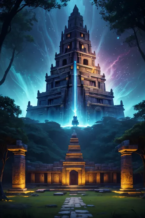 fantastic,mystical,mayan temple,illustration,detailed architecture,vibrant colors,ethereal atmosphere,intricate carvings,ancient civilization,historical mystery,(best quality,4k,highres:1.2),ultra-detailed,(realistic:1.37),mysterious lighting,lost world,sa...