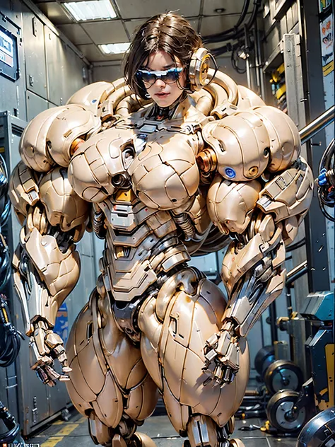 (beautiful female sex droid:1.5), (female mecha cyborg face:1.5), (covered in cables and mechanical muscles:1.5), (robotic mechanical physique:1.5), (1 super muscular cyborg demoness:1.5), (android muscular anatomy:1.5), (perfect fingers:1.25),(8k, RAW pho...