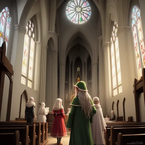 Elves inside a church