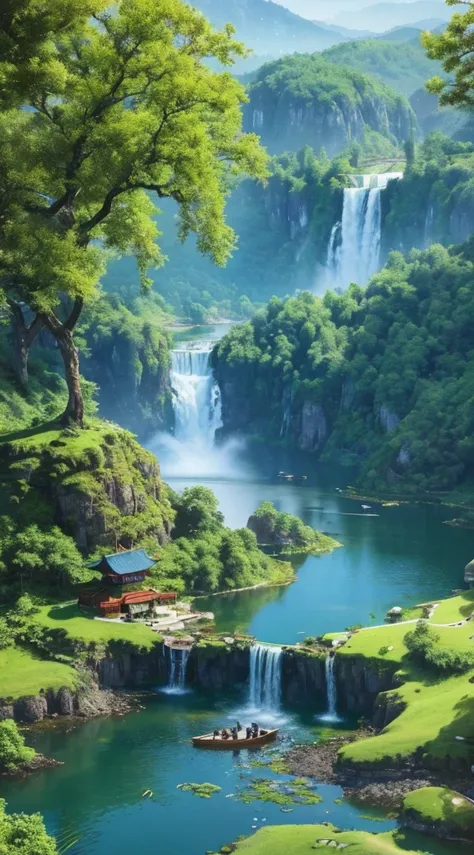 in a utopian world，Harmony and balance become the main theme。8K high-definition paintings show this ideal country，Lush natural landscape and gurgling water complement each other perfectly.。Man and nature live in harmony，Let us protect this beautiful home t...