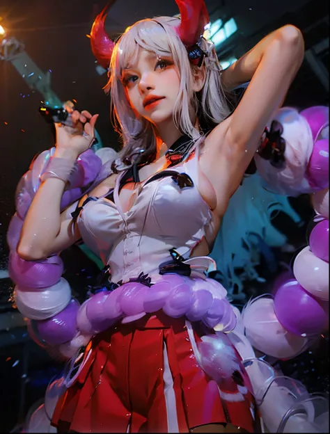 Girls cute, girl white hair, realistic