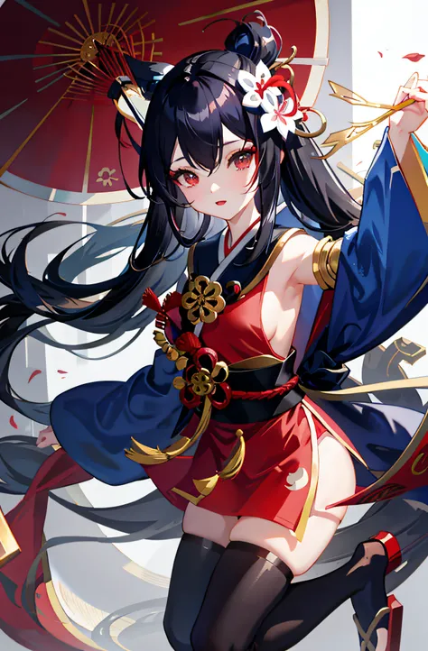 Anime manga girl，cabelos preto e longos，Wear a red coat，Wearing a gold ring, Anime style 4k, onmyoji portrait, Anime art wallpaper 8 K, onmyoji detailed art, Anime cute art style, Anime art wallpaper 4k, Anime art wallpaper 4k, 4k manga wallpapers, 宮 ， A g...