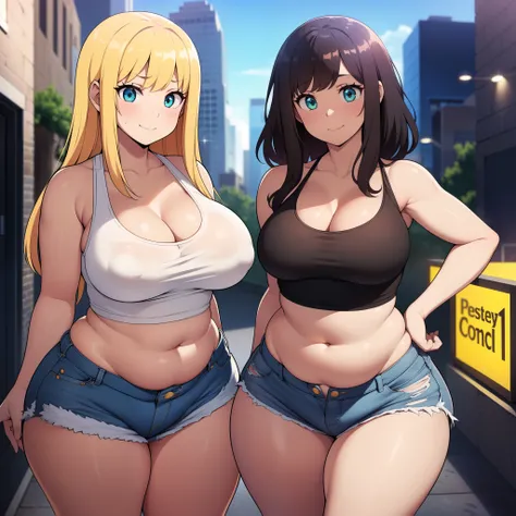 ((high res)), (Masterpiece), perfect anatomy, perfect shading, field of depth, (best quality), extremely delicate and beautiful, perfect lighting, detailed face, ultra cute face, cute, (cowboy shot 1.2), full body, (((2girls))), ((2 girls 1 and 2))

Girl 1...