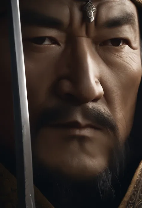 Genghis Khan Looking at the camera with a blade between his eyes, Realistic, Photorealism, Real, Lifelike, Cinematic, beauty, The Art of the Imagination, --wallpaper
Genghis Khan Looking at the camera with a blade between his eyes, Realistic, Photorealism,...