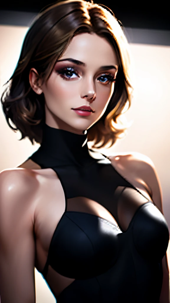 [(Best Quality,4k,8K,hight resolution,Masterpiece:1.2),Ultra-detailed,Realistic,physical based rendering,Professional,studio lightning,Vivid colors,bokeh],Tightening mother,Painted with bright colors,highlighting every curve and detail of the body,fits per...