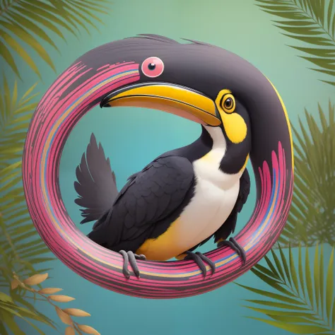 In a whimsical world of vibrant hues, imagine a delightful toucan come to life in an adorable, colorful illustration. The toucans feathers are an explosion of cheerful colors, from electric blue to sunny yellow, creating a captivating and cheerful palette....