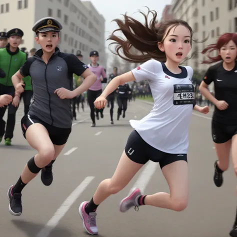 Girl running from a dictator