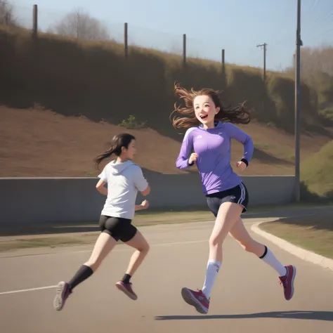 Girl running from a dictator