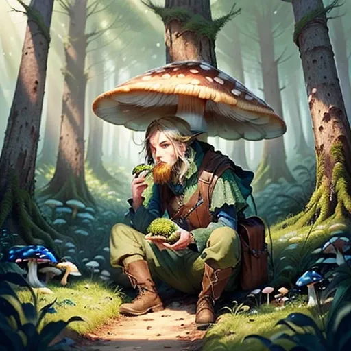 Mushroom eating poisonus humans in the forest