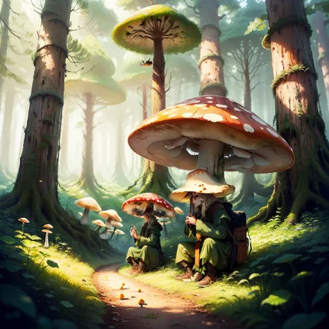 Mushroom eating poisonus humans in the forest