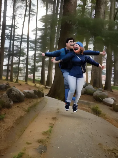 estilo Pixar, casal feliz, alta qualidade