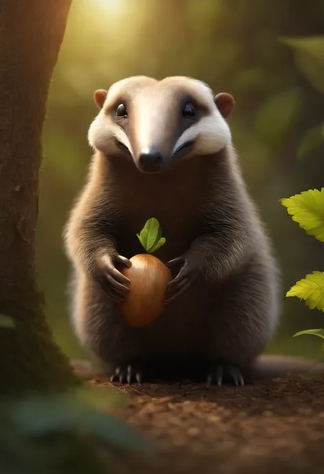 (CBZBB:1.25),gremlin, gremlin, echidna-like, ((anteater)), in a clearing under an oak tree, holding an acorn in his paws, CBZBB,Cute, Small, baby, Beautiful, Fantasy art, deviant art, trending artstation, Digital Art, Detailed, Realistic, humanoid, charact...