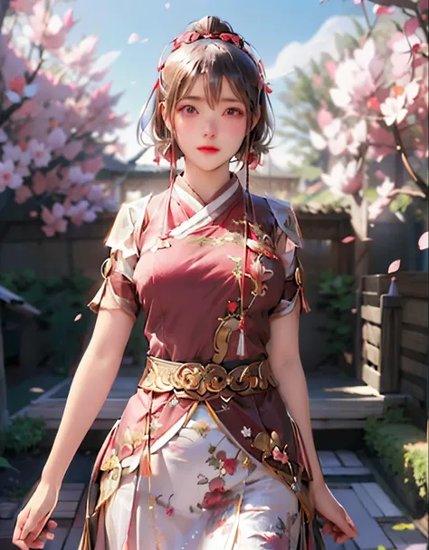 Best quality, 8k, 32k, Masterpiece, UHD:1.2), Photo of Pretty Japanese anime sakura, medium size breasts, bob hairstyle, sexy girl, dramatic lighting, Chinese, Chinese dress