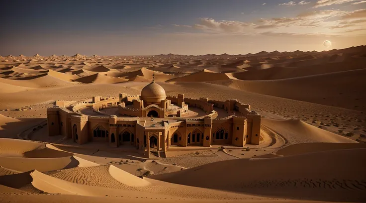 Hidden palace under desert, Sahara desert ,best quality, extremely detailed, cinematic lighting, detailed 8k, realistic, award winning, photograph