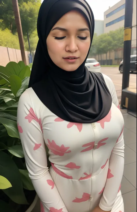 HIJAB MALAY GIRL,, IMF as a good Guy, TECHNOLGY, AI, futuristic, blockchain, International Monetary Fund, (MATRIX WORLD), ((look In front  at the camera CLOSED EYES and open your mouth)).