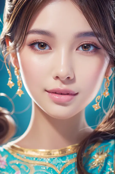 (best quality, highres, ultra-detailed), young Shu Qi, elegant, highly intelligent, enlightened, blissful, joyous, (beautiful detailed eyes, beautiful detailed lips, extremely detailed eyes and face, long eyelashes), exquisite illustration, soft color pale...