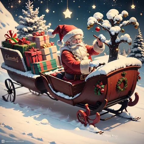 create a picture of a santa claus on his sleigh, no ceu --auto --s2