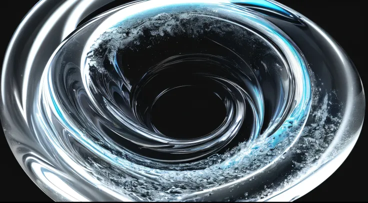 a close up of a glass object on a black surface, rendered in keyshot, abstract concept, abstract 3d rendering, smooth render, black fluid simulation, chrome vortex, computer generated, glossy surface, abstract 3 d artwork, 3d abstract render overlayed, amo...