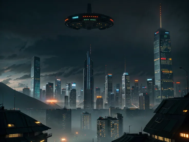 blade runner, futuristic, cyberpunk, city, mountains, scenic, impressive, advanced, buildings, technology, high quality photography, epic, futuristic buildings, insanely detailed,