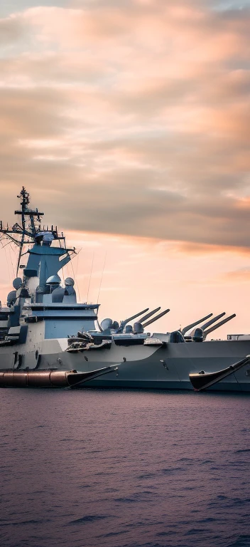 Alafid battleship in the water，The background is a large ship, warships, battleship, warships, naval landscape, Big spear, naval background, author：Daniel Lisk, At sunset, hull, trending photo, Wayne England, photo from the side, biopic, still photo, photo...