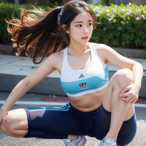 cute girl exercising