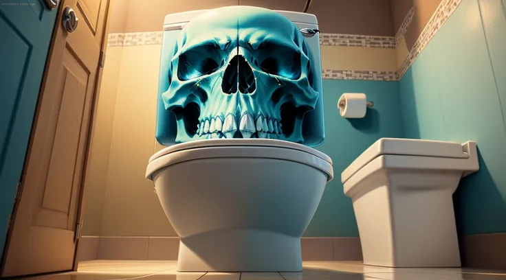 Blue skull Skibidi toilet hardcore