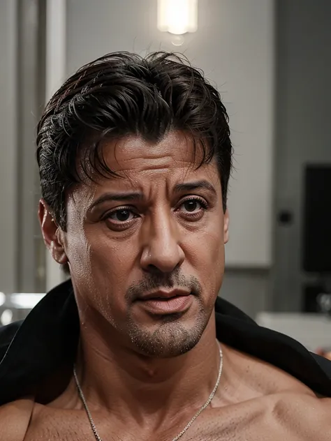 Silvester Stallone llorando por su hijo