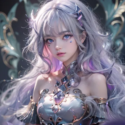((masterpiece)), 8k cg, best quality, intricate details, chromatic aberration, ((bust shot)), ((looking at the viewer)), 1girl, ((Character((Koseki Bijou)), soft smile, closed mouth, soft lips)), ((Sparkly eyes, hyper detailed eyes, extremely beautiful, ((...