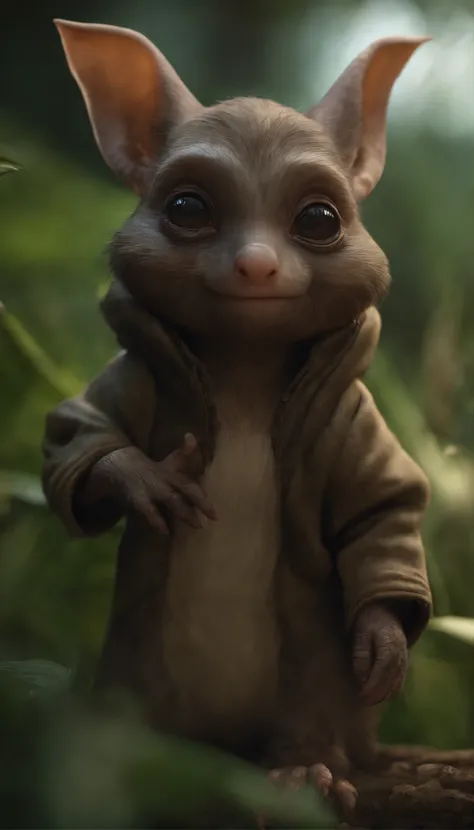 (CBZBB:1.25), ((gremlin),Zhkute, Small, baby, Beautiful, Fantasy art, deviant art, trending artstation, Digital Art, Detailed, Realistic, humanoid, character, tiny, Cinematic shot, cinematic portrait of a mole gremlin, cute character, looks like a gremlin,...