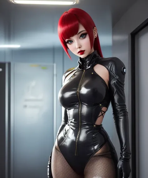 Pin-up girl, modern, futuristic, alien girl, strange body, unique fashion sense