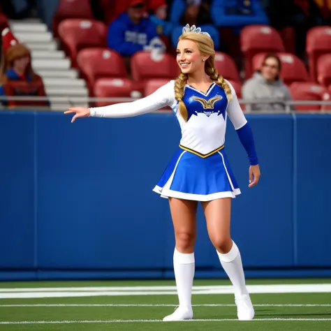 Disney princess Elsa as a cheerleader for the Detroit Lions