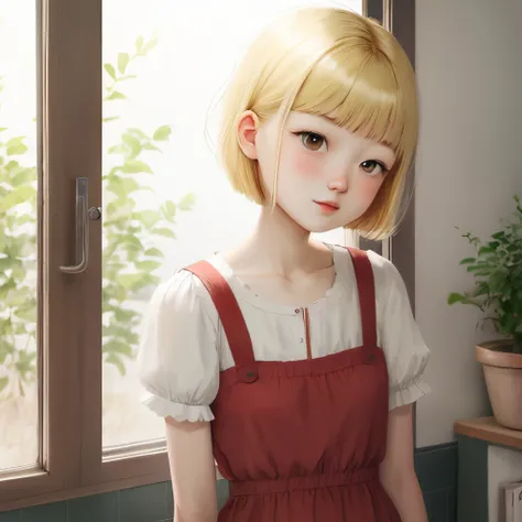 a blond　short-cut　Sister Chara